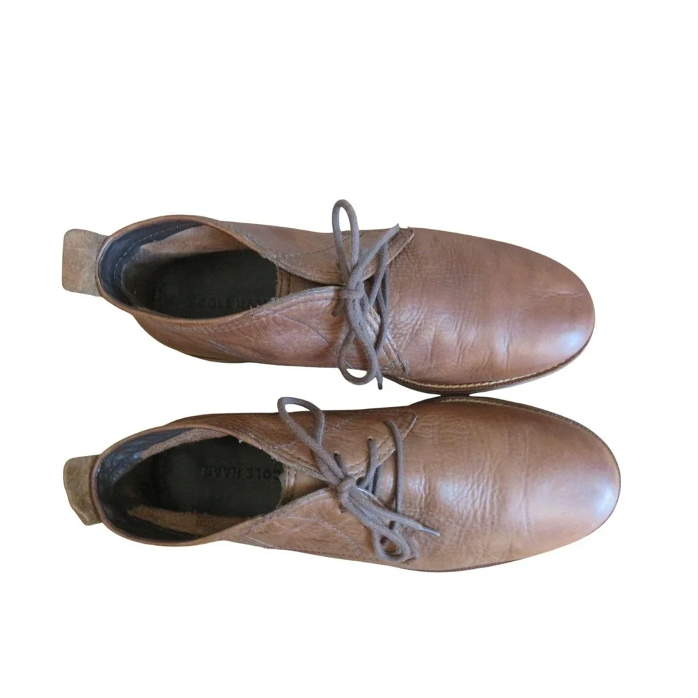 Cole Haan Mens C11847 Brown Leather Chukka Boots Ankle Lace Up Size 9 M